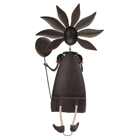 Flower Children Metal Garden Statue: Girl