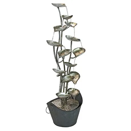 Rain Forest Leaves Cascading Metal Fountain