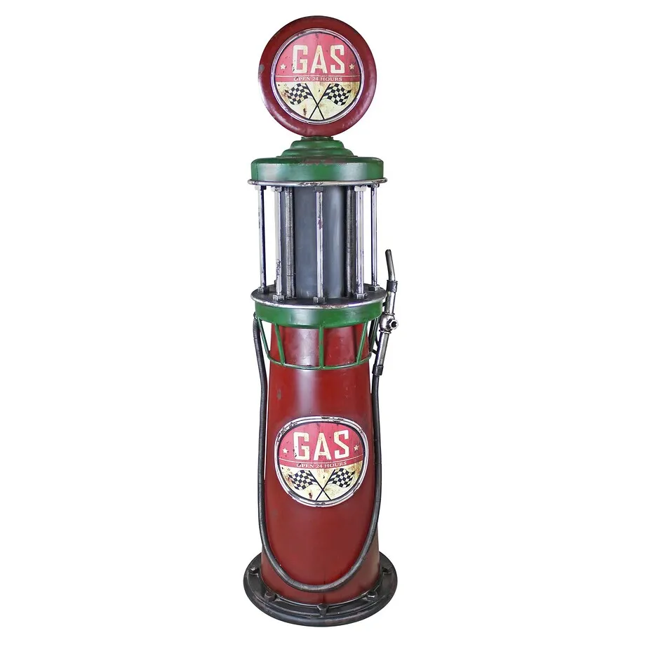 Service Station Visible Gas Pump Metal Sculpture