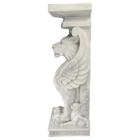 Trapezophoron Sculptural Winged Lion Pedestal: Each