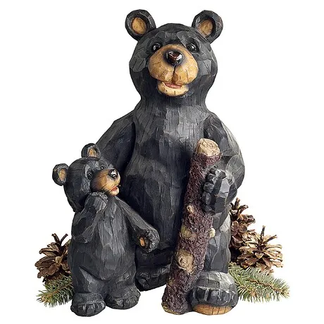 Black Forest Momma and Cub Bear Pair Statue