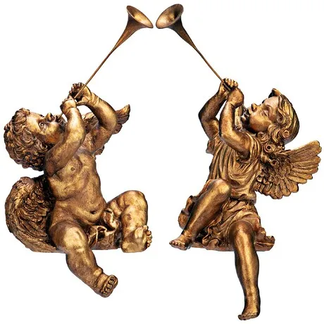 Trumpeting Angels of Saint Peter's Square Statues: Set of Two