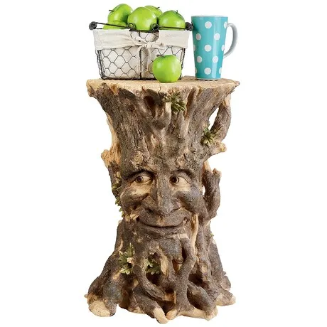 Craggy Bark Tree Ent Sculptural Side Table
