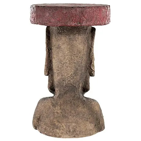 Easter Island Polynesian Moai Head Sculptural Side Table