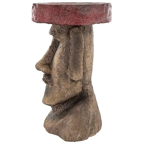 Easter Island Polynesian Moai Head Sculptural Side Table