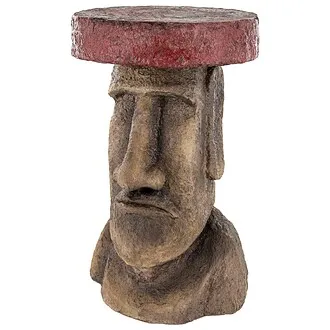 Easter Island Polynesian Moai Head Sculptural Side Table