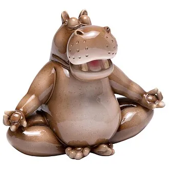A Ton of Zen Yoga Hippo Garden Statue