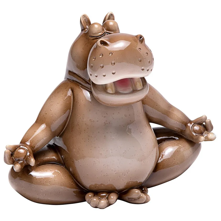 A Ton of Zen Yoga Hippo Garden Statue