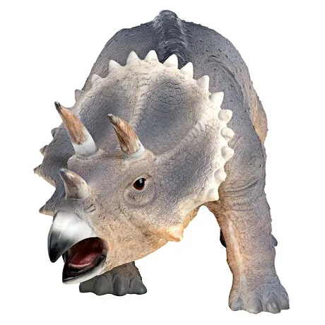 Scaled Jurassic Triceratops Dinosaur Statue