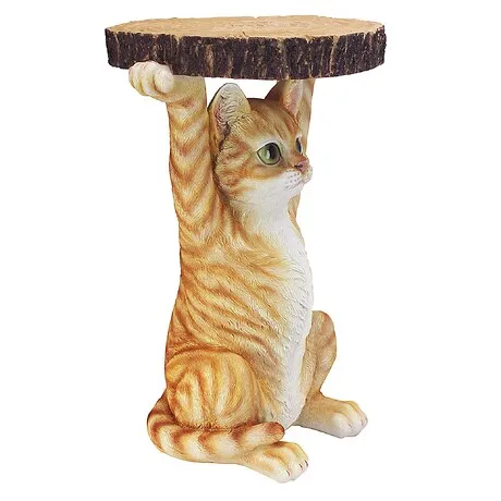 Tabby at Your Service Sculptural Cat Side Table