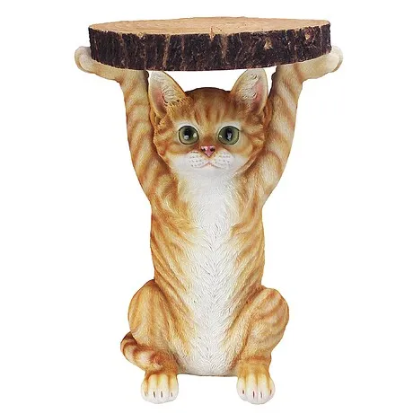 Tabby at Your Service Sculptural Cat Side Table