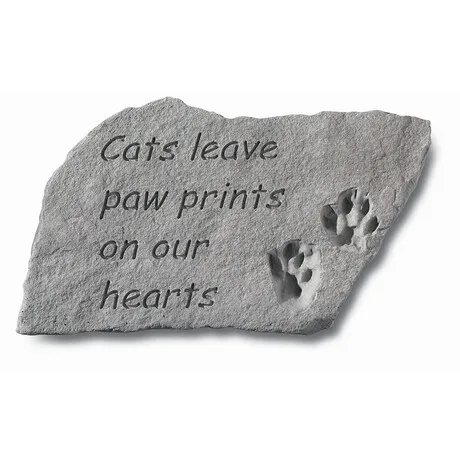 Cat Paw Prints Cast Stone Memorial Statue