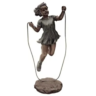 Memory Captured in Time Jump Rope Girl Statue
