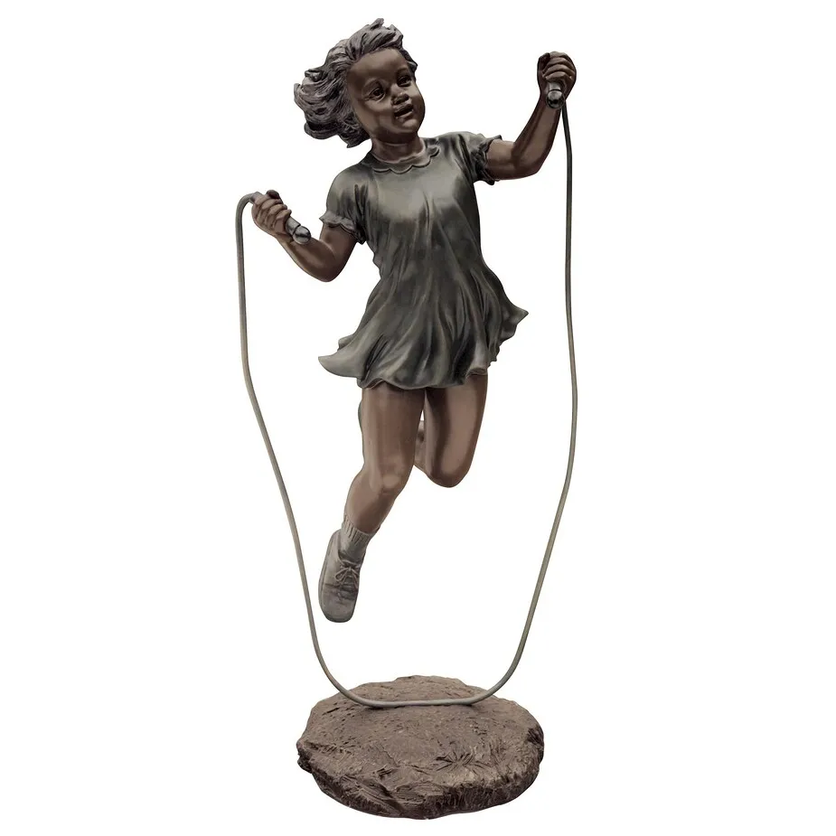 Memory Captured in Time Jump Rope Girl Statue