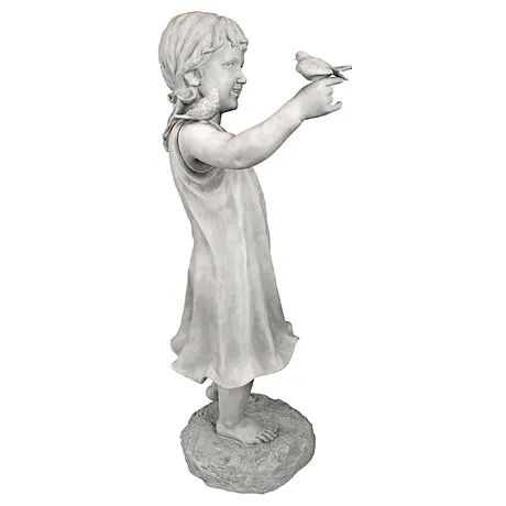 Mary Frances and her Feathered Friends Garden Girl Statue