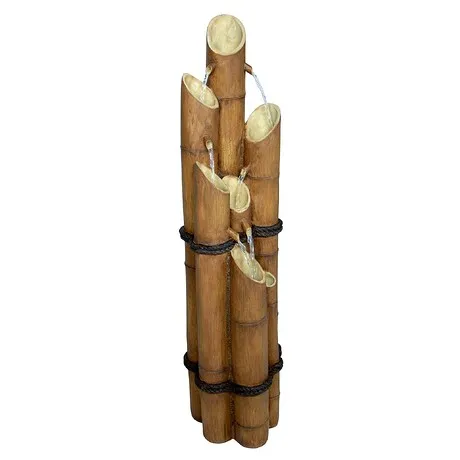 Cascading Bamboo Sculptural Garden Fountain: Medium