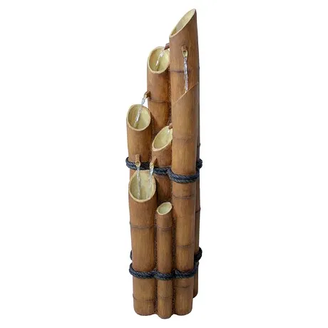 Cascading Bamboo Sculptural Garden Fountain: Medium