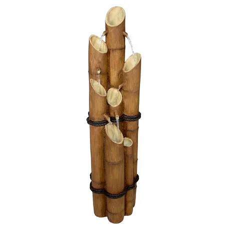 Cascading Bamboo Sculptural Garden Fountain: Medium