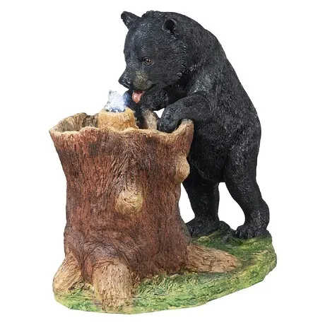Guzzling Gulp Black Bear Garden Fountain