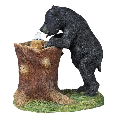 Guzzling Gulp Black Bear Garden Fountain