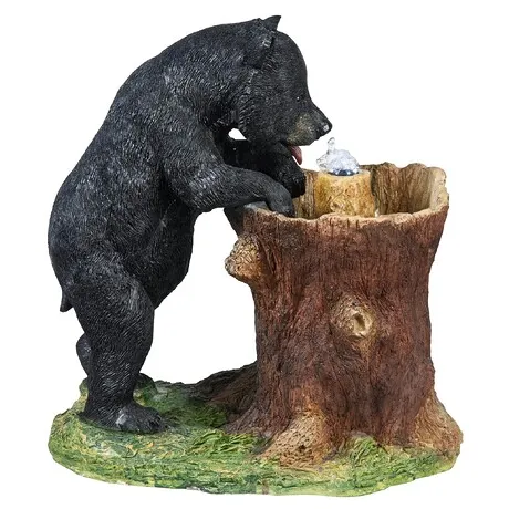 Guzzling Gulp Black Bear Garden Fountain