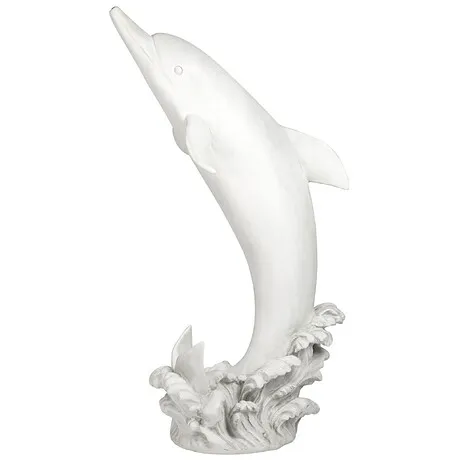 Tropical Tale Leaping Dolphin Spitter Piped Statue: Large
