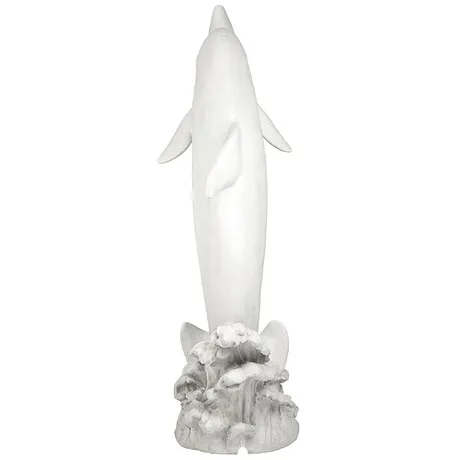Tropical Tale Leaping Dolphin Spitter Piped Statue: Large