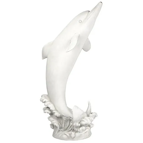 Tropical Tale Leaping Dolphin Spitter Piped Statue: Large