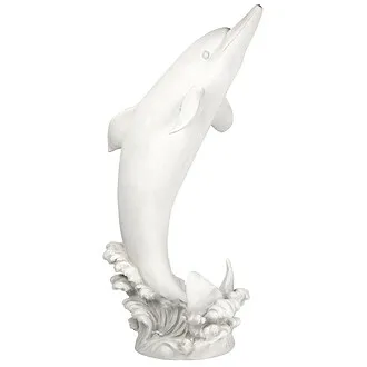 Tropical Tale Leaping Dolphin Spitter Piped Statue: Large