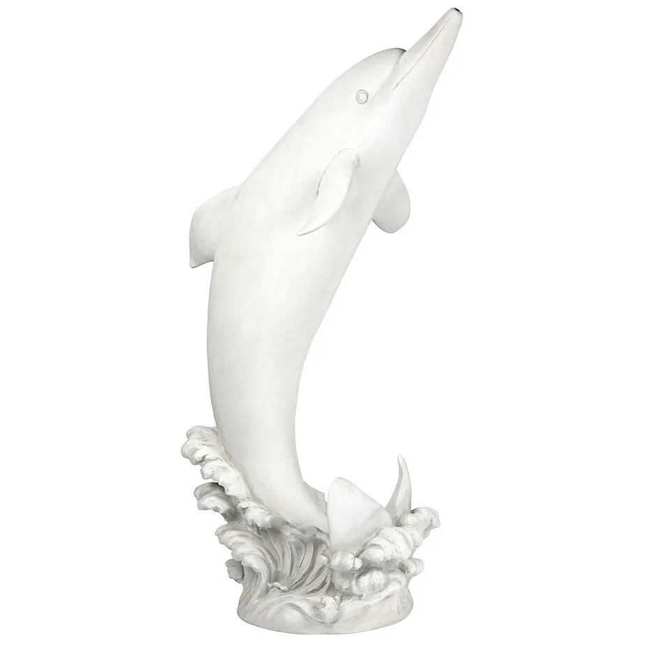 Tropical Tale Leaping Dolphin Spitter Piped Statue: Large