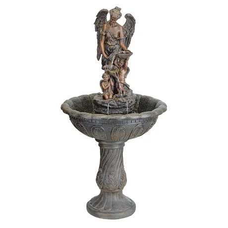 Heavenly Moments Angel Sculptural Fountain: Green Bronze Finish