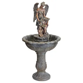 Heavenly Moments Angel Sculptural Fountain: Green Bronze Finish