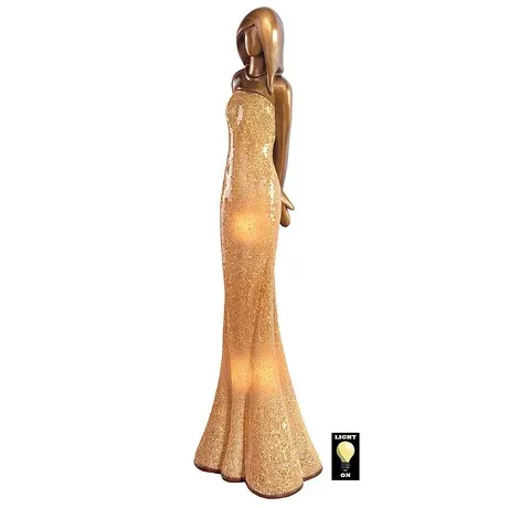 Golden Girl Tesserae Mosaic Glass Illuminated Sculpture