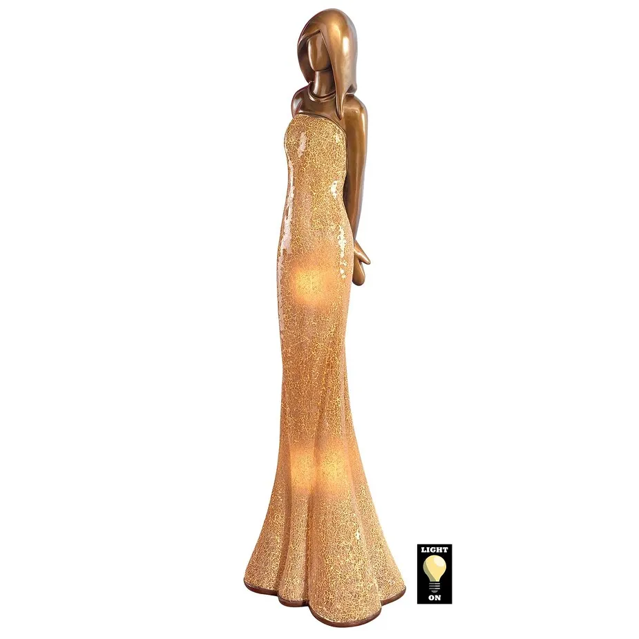 Golden Girl Tesserae Mosaic Glass Illuminated Sculpture