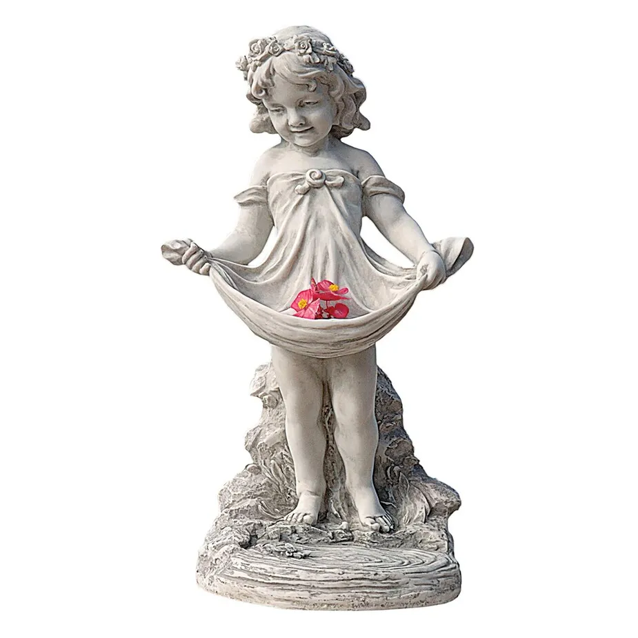 Abigail's Bountiful Apron Birdbath Statue