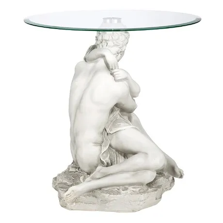 Lovers in the Arms of Romance Glass-Topped Sculptural Table
