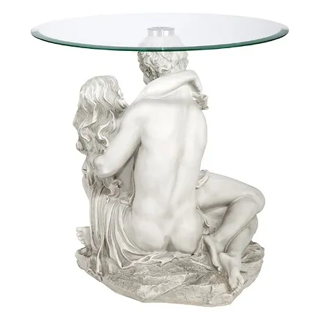 Lovers in the Arms of Romance Glass-Topped Sculptural Table