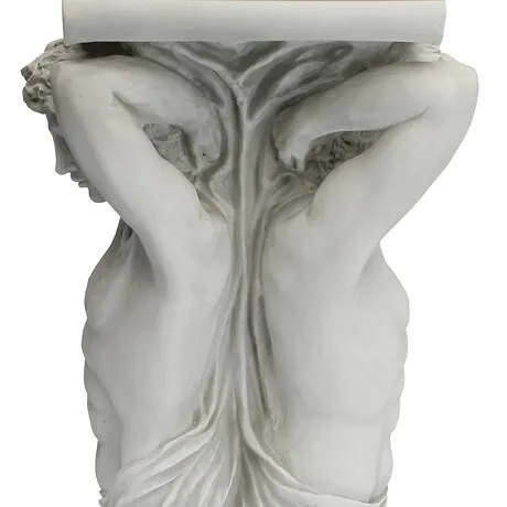 Hermitage Atlantes Glass-Topped Pedestal Table