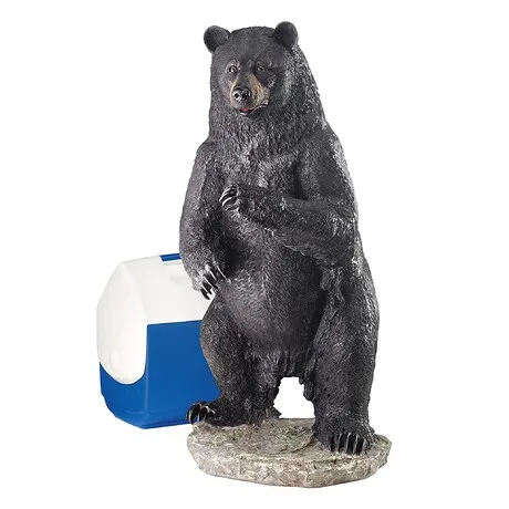Fishing for Trouble Black Bear Garden Statue: Large