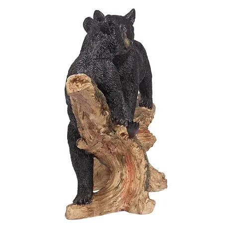 Mischievous Woodland Black Bear Cubs Statue
