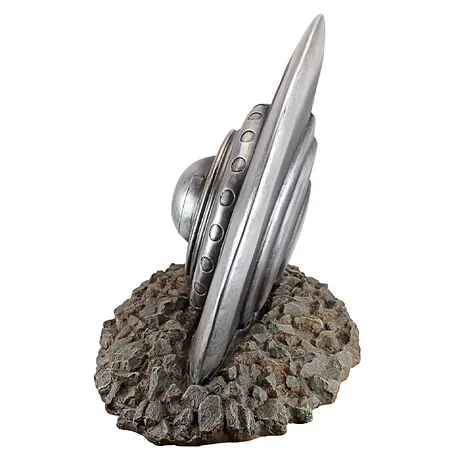 Crash Landing Flying Saucer Alien Spacecraft Statue