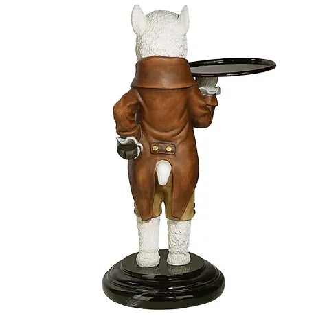 Alfred the Alpaca Butler at Your Service Sculptural Pedestal Table