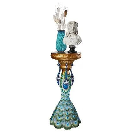 Great Ruler Peacock Sculptural Pedestal Column