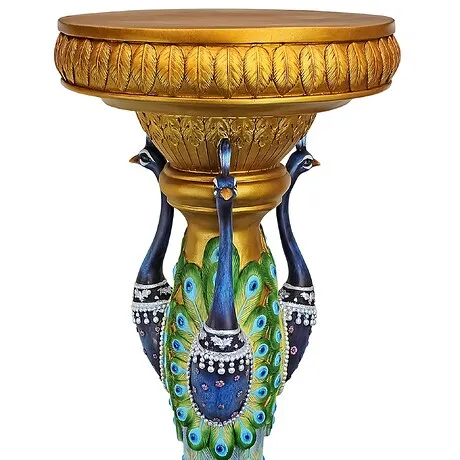 Great Ruler Peacock Sculptural Pedestal Column