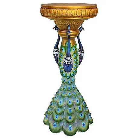 Great Ruler Peacock Sculptural Pedestal Column