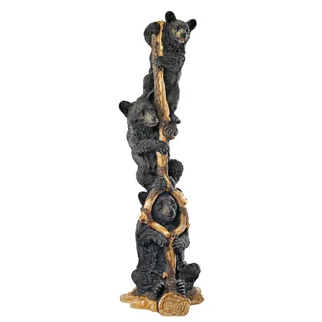 Black Bear Cubs Up a Tree Statue