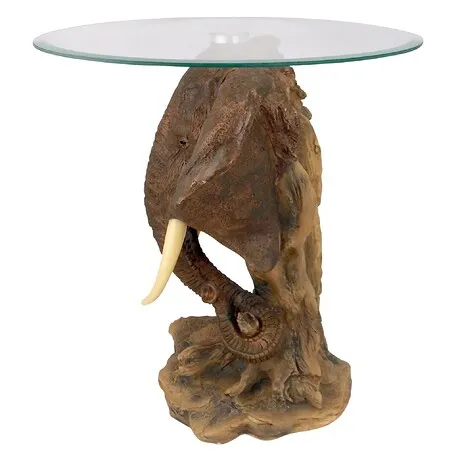 Lord Earl Houghton's Elephant Trophy Glass-Topped Sculptural Table