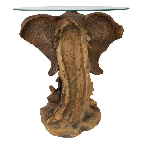 Lord Earl Houghton's Elephant Trophy Glass-Topped Sculptural Table