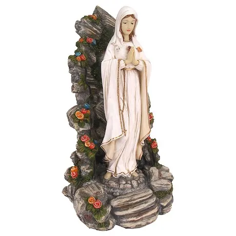 Blessed Virgin Mary Illuminated Garden Grotto Statue