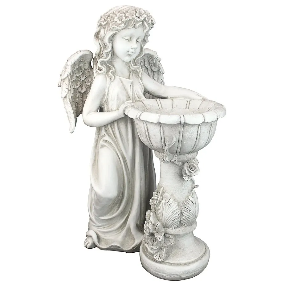 Angelique's Garden Splash Angel at Birdbath Statue